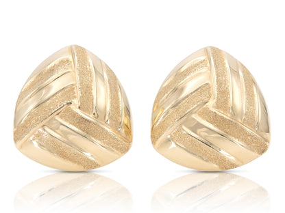 Vintage 1980s Textured and Polished Gold Earrings