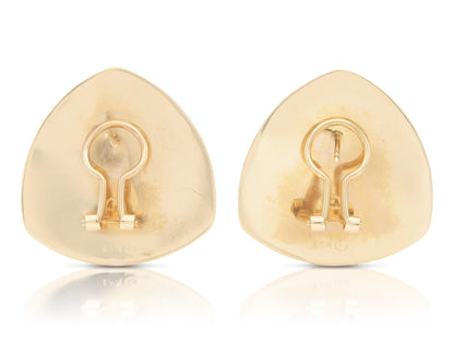 Vintage 1980s Textured and Polished Gold Earrings