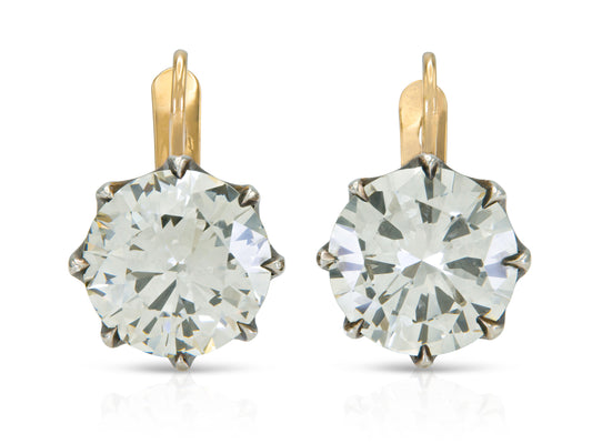 16.40 Carat Transitional Cut Diamond Drop Earrings