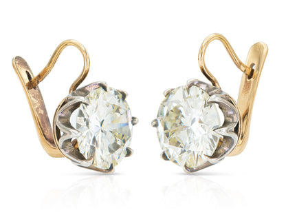 16.40 Carat Transitional Cut Diamond Drop Earrings