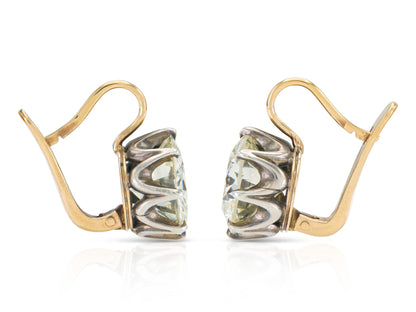 16.40 Carat Transitional Cut Diamond Drop Earrings