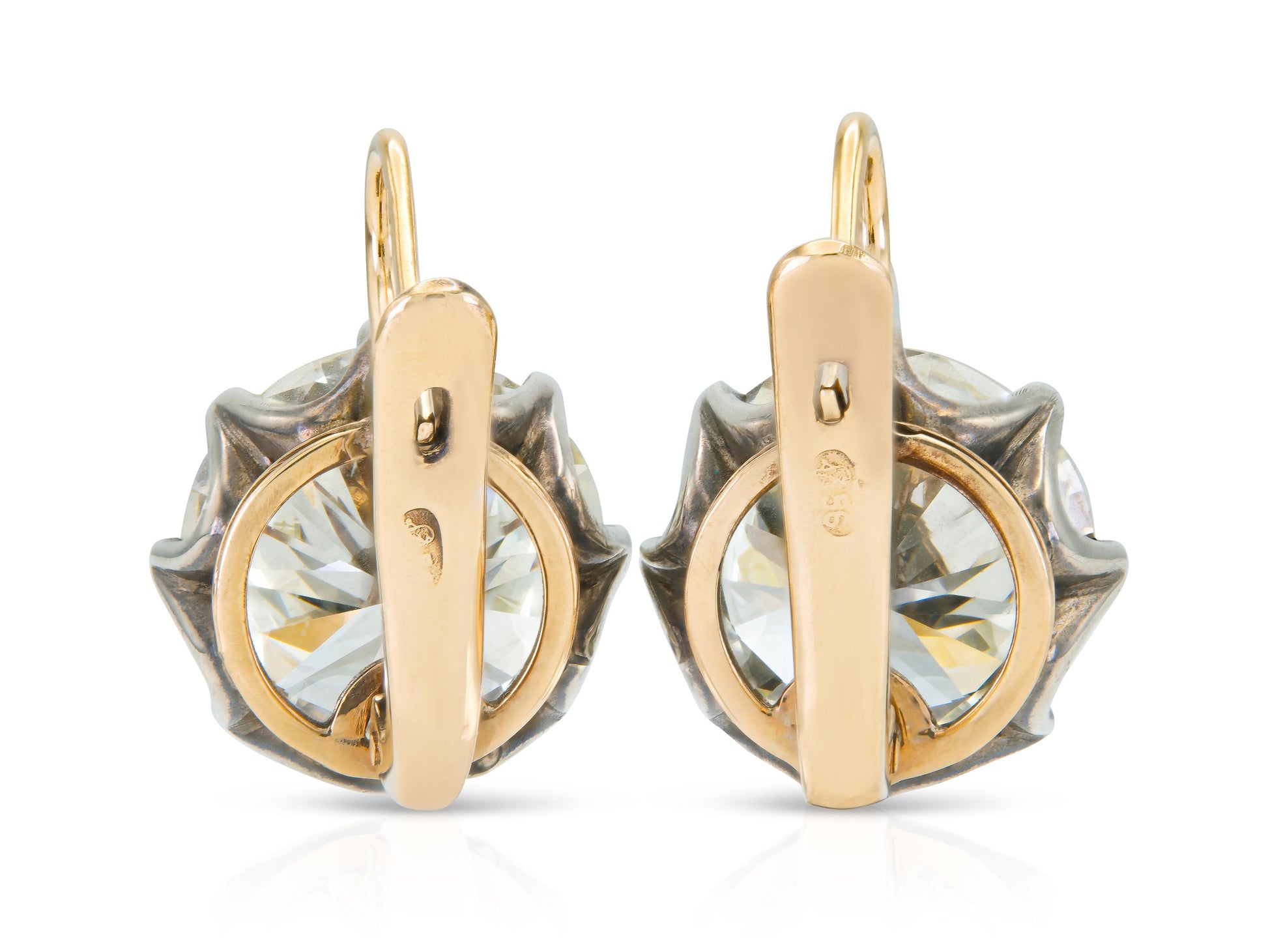 16.40 Carat Transitional Cut Diamond Drop Earrings