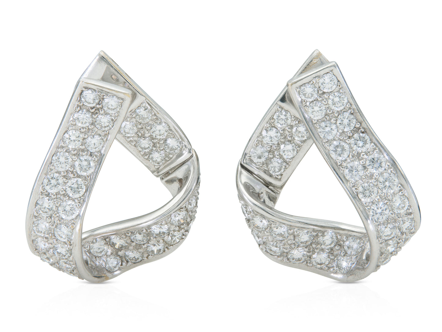 4.00 Carat Diamond Twist Earrings