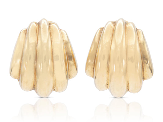 Vintage 1980s Gold Shrimp Earrings