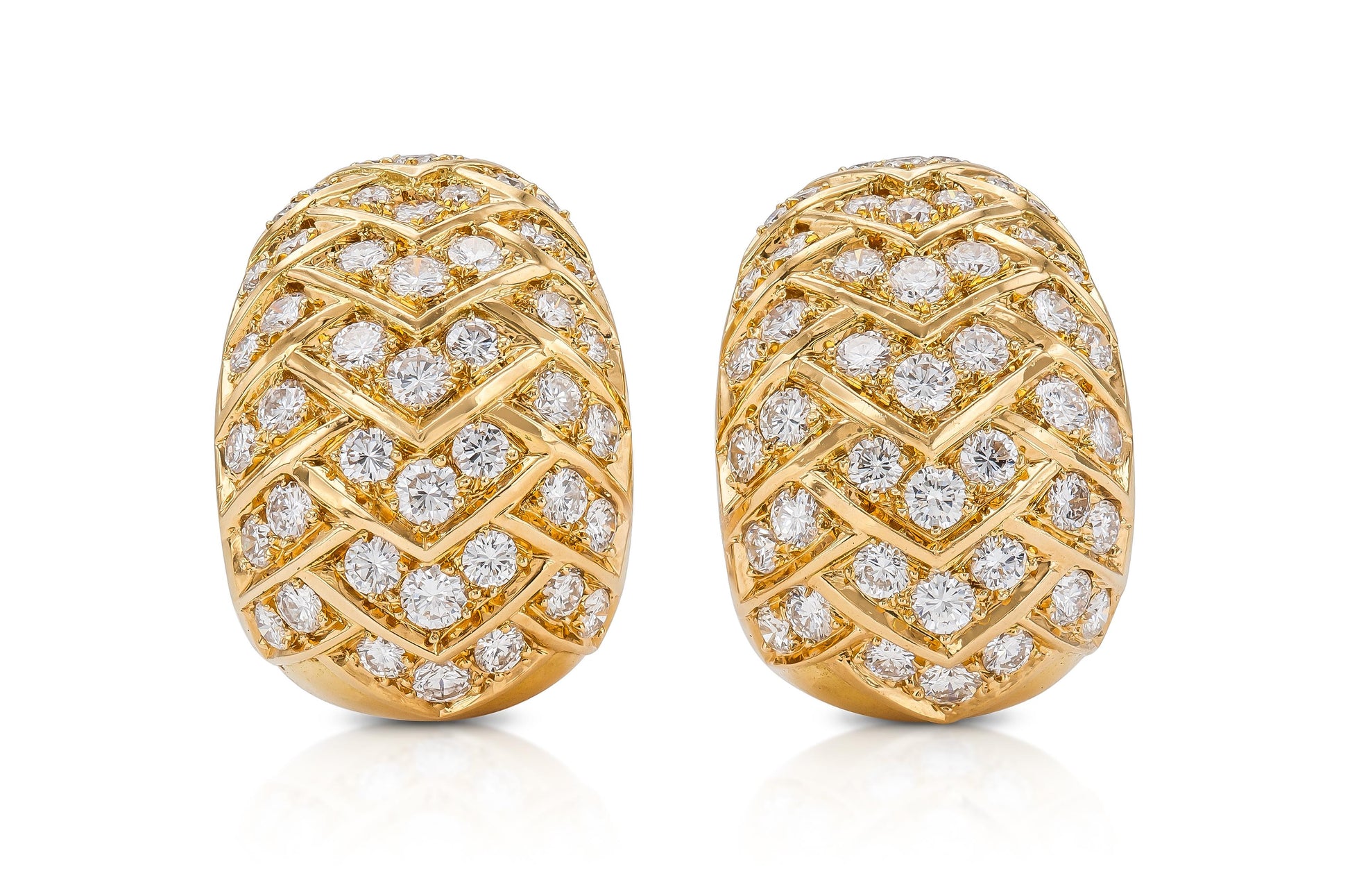 Vintage 1970s Van Cleef & Arpels Diamond Bombe Earrings