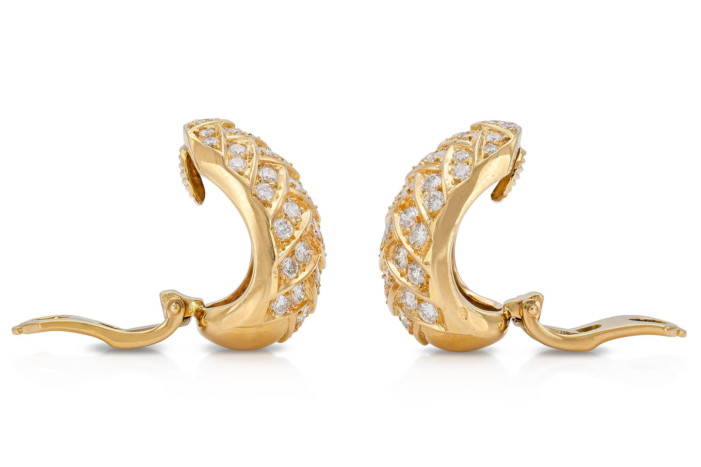 Vintage 1970s Van Cleef & Arpels Diamond Bombe Earrings