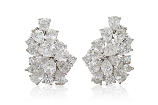Vintage 1950s 14.28 Carat Diamond Earrings