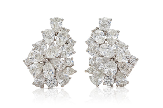 Vintage 1950s 14.28 Carat Diamond Earrings