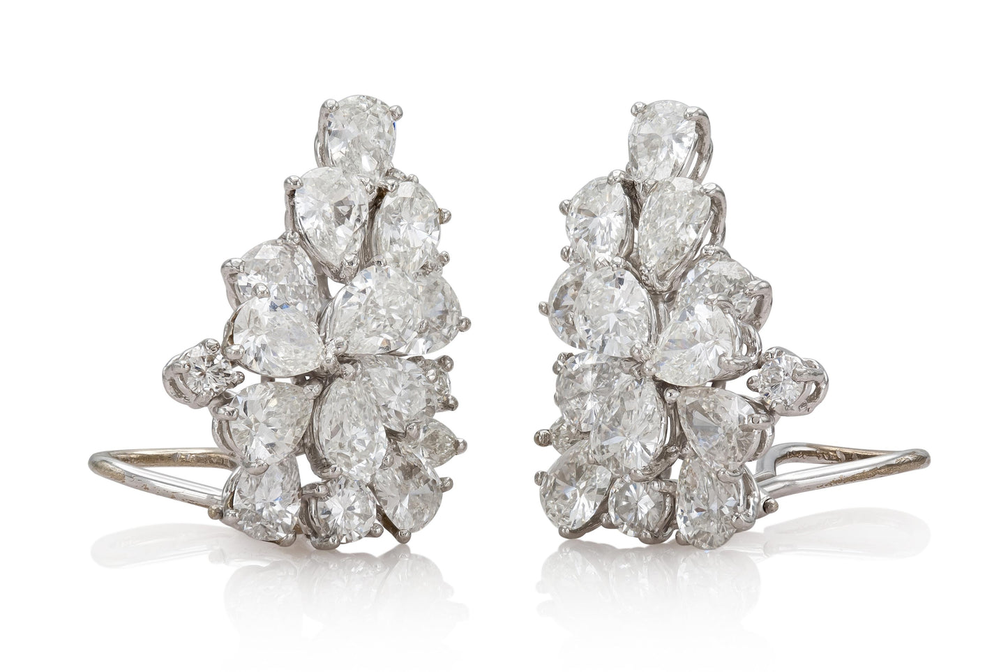 Vintage 1950s 14.28 Carat Diamond Earrings