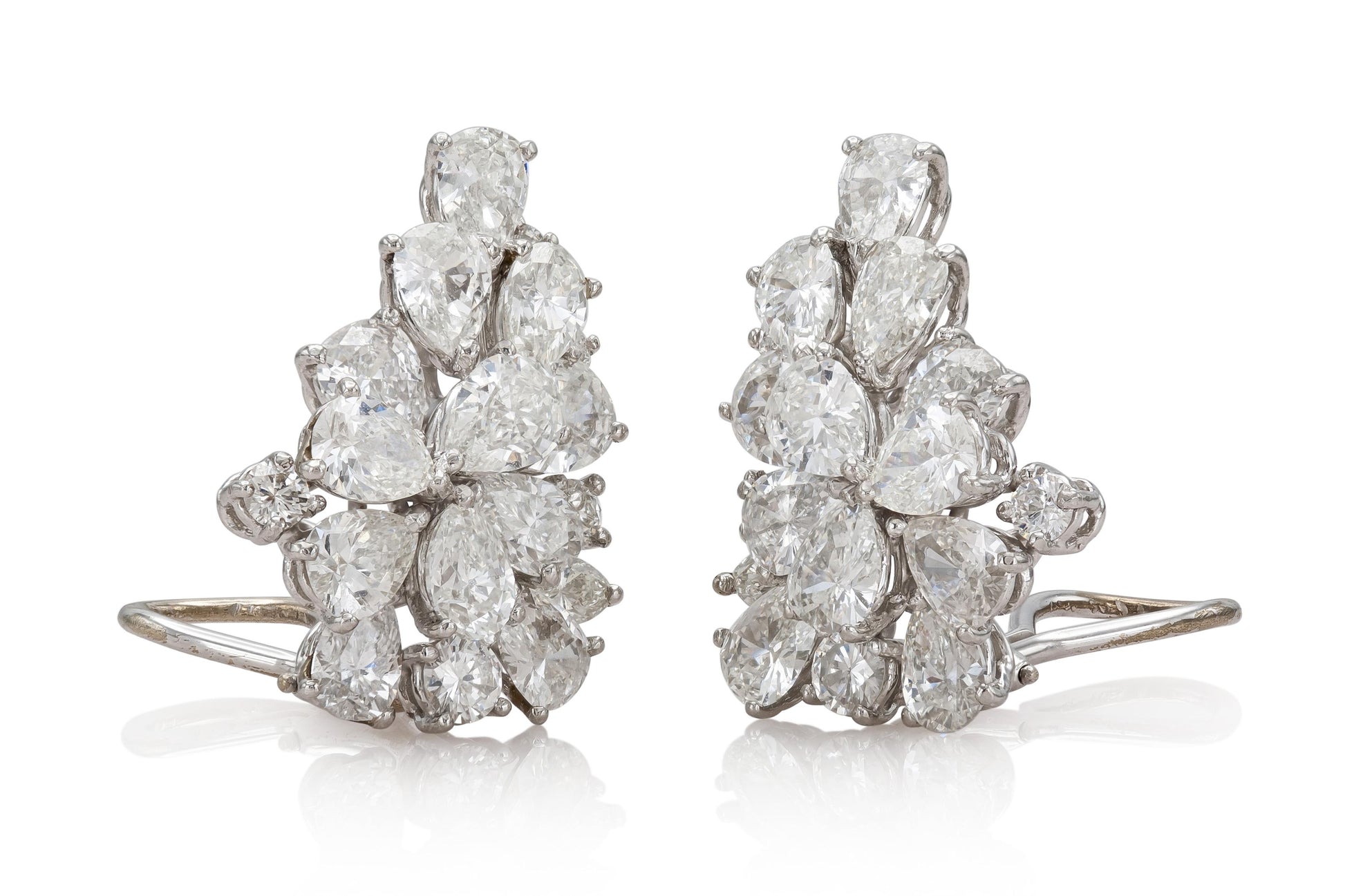 Vintage 1950s 14.28 Carat Diamond Earrings