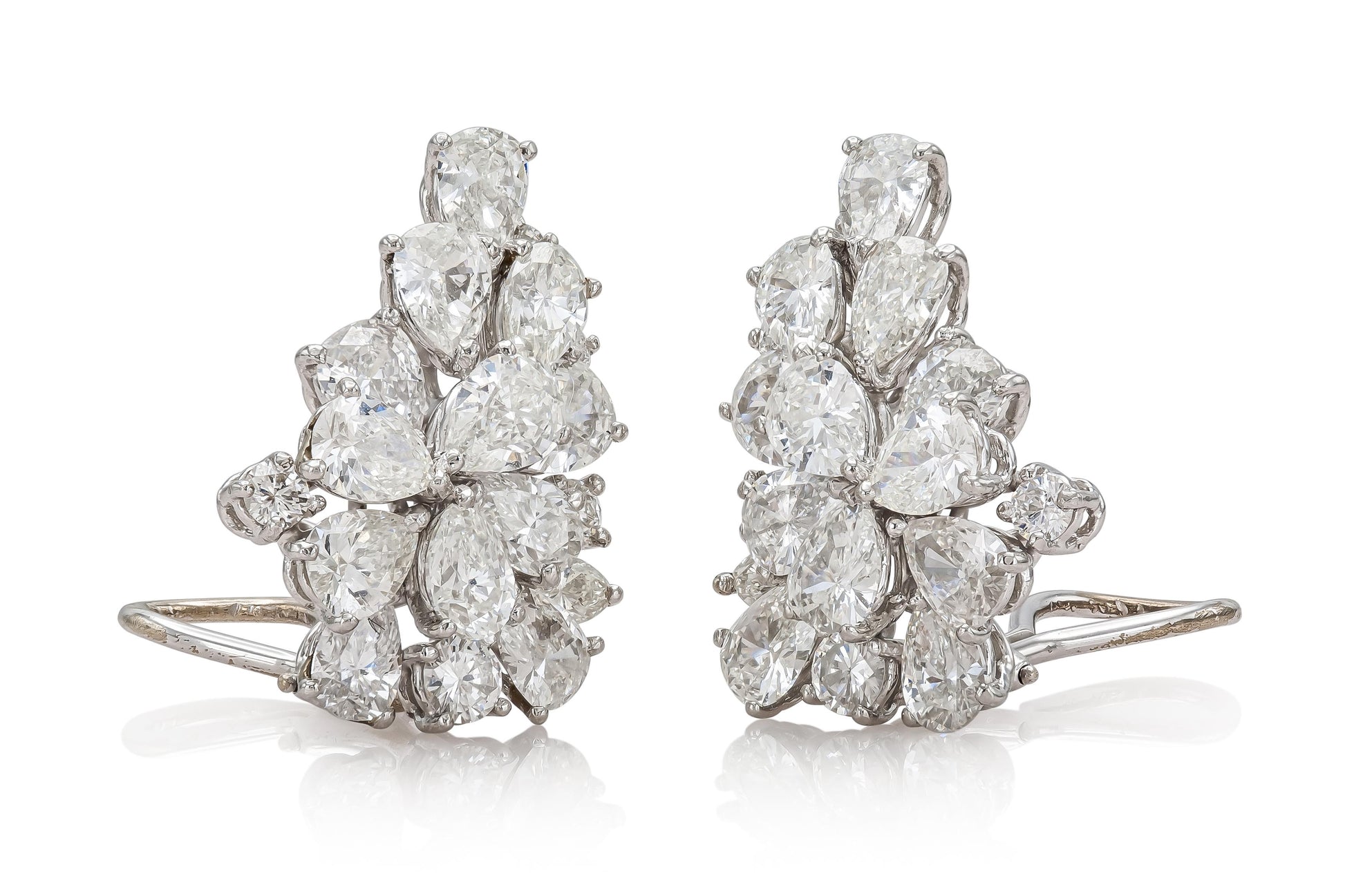 Vintage 1950s 14.28 Carat Diamond Earrings