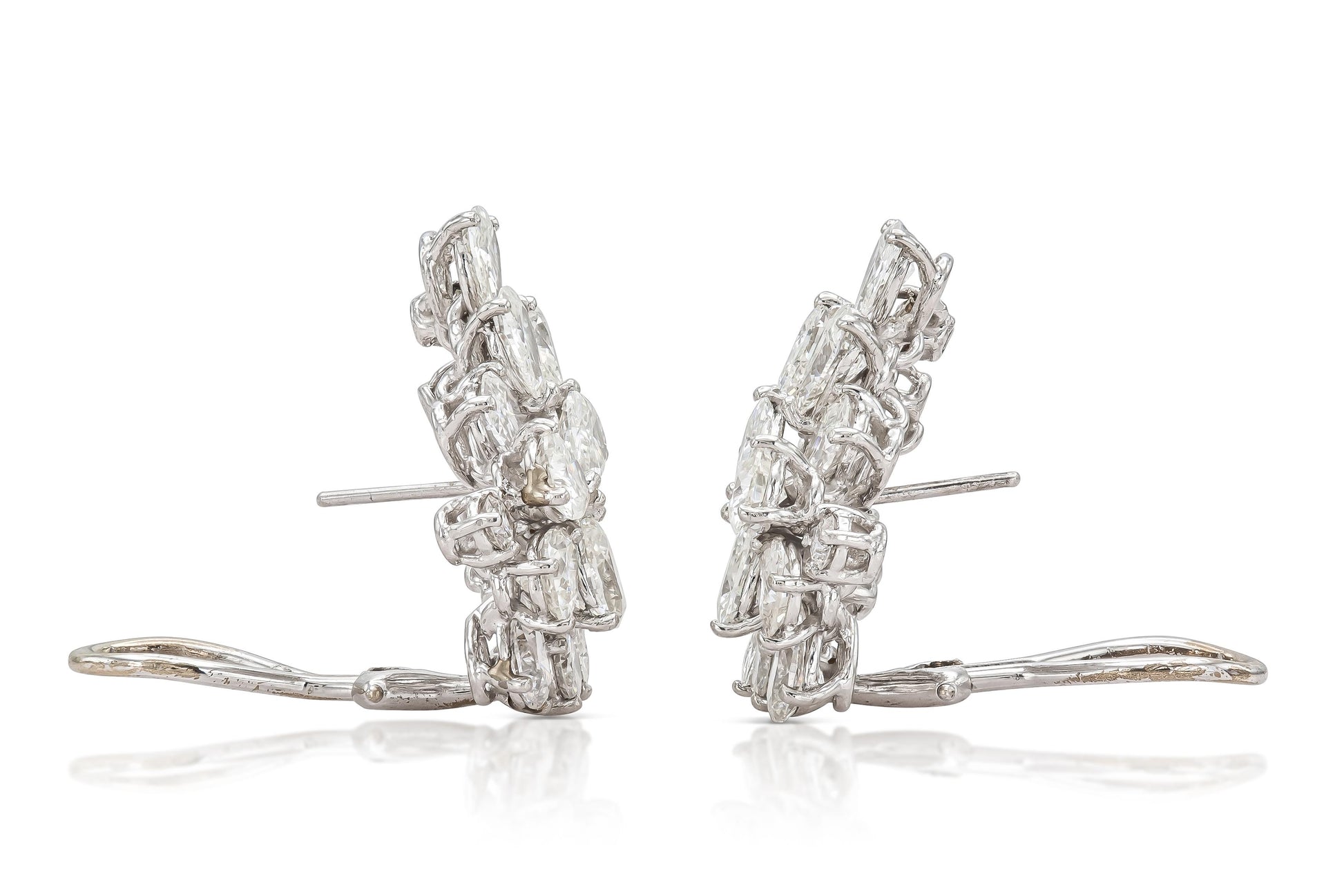 Vintage 1950s 14.28 Carat Diamond Earrings