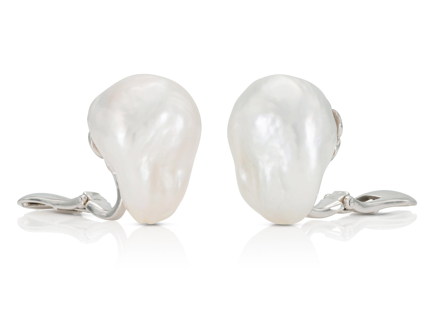 Vintage 1960s David Webb Baroque Pearl Earrings