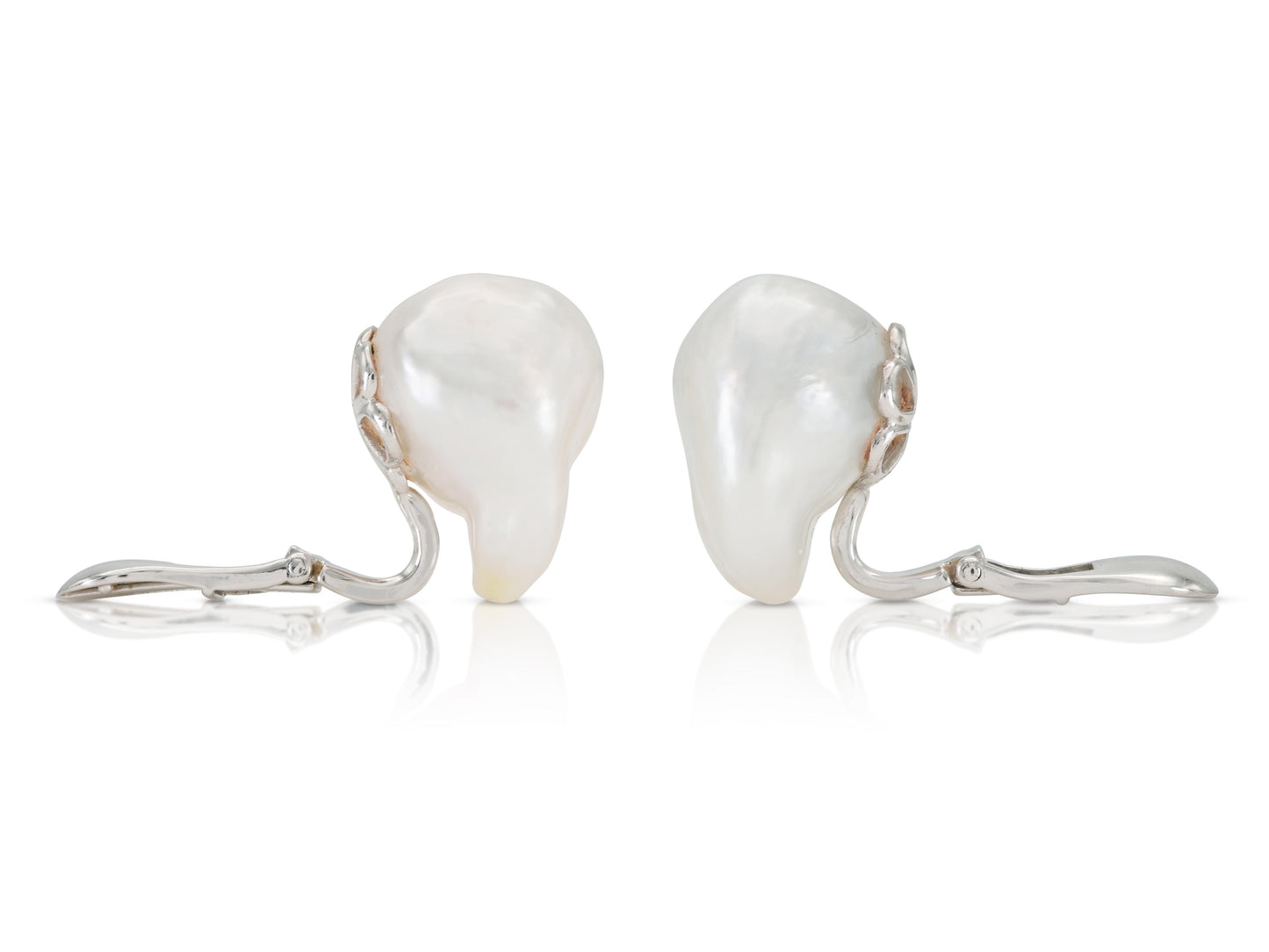 Vintage 1960s David Webb Baroque Pearl Earrings