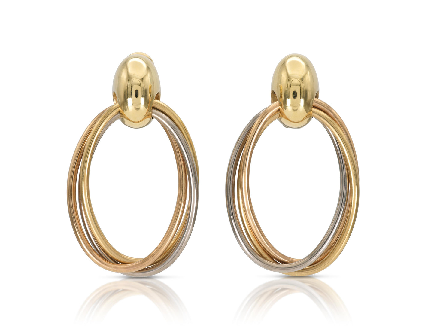 Vintage 1990s Cartier Trinity Door Knocker Hoop Earrings