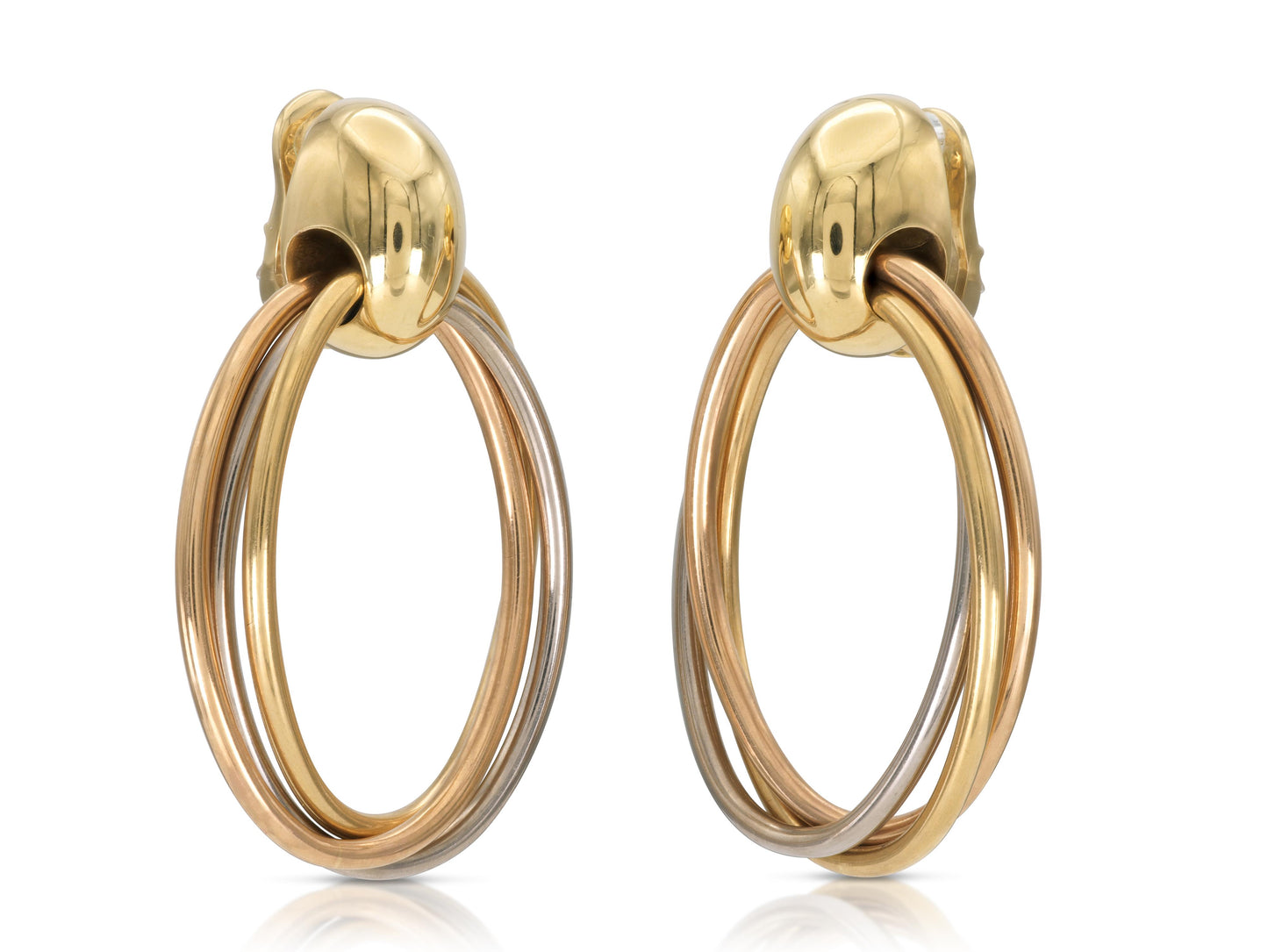 Vintage 1990s Cartier Trinity Door Knocker Hoop Earrings