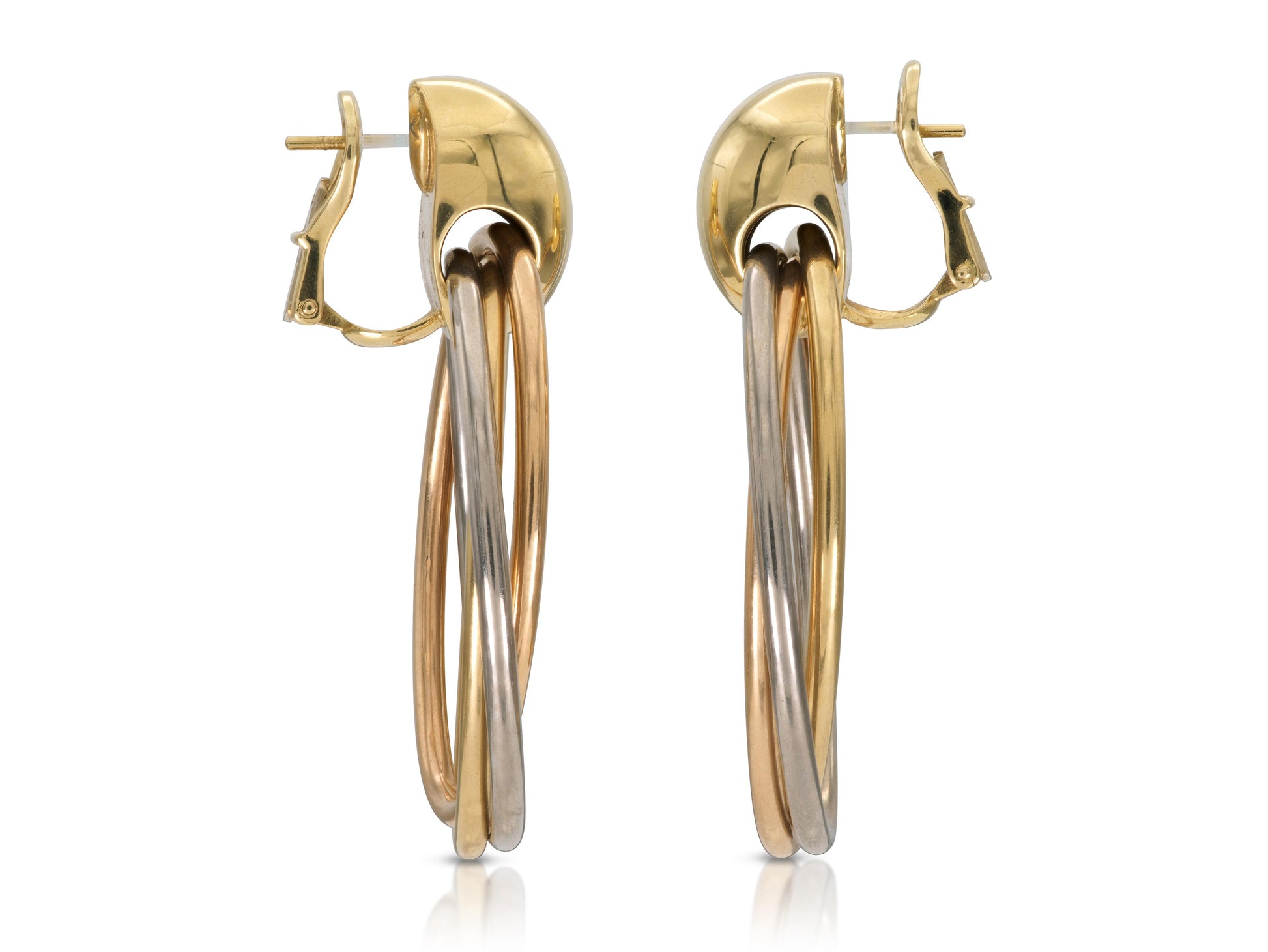 Vintage 1990s Cartier Trinity Door Knocker Hoop Earrings