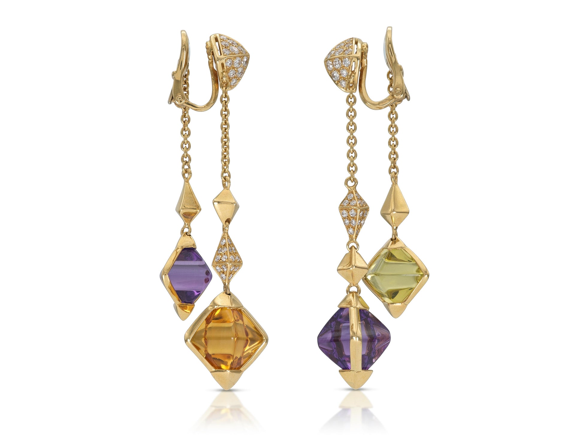 Bvlgari Multi-Gem Dangle Earrings