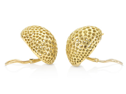 Vintage 1980s Angela Cummings Gold Studios Perforations Free Form Earrings