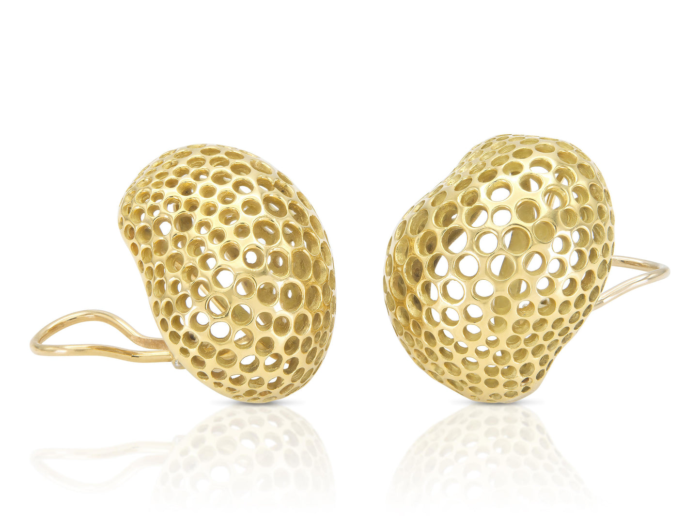 Vintage 1980s Angela Cummings Gold Studios Perforations Free Form Earrings