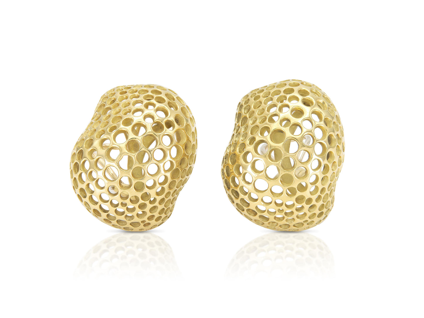 Vintage 1980s Angela Cummings Gold Studios Perforations Free Form Earrings