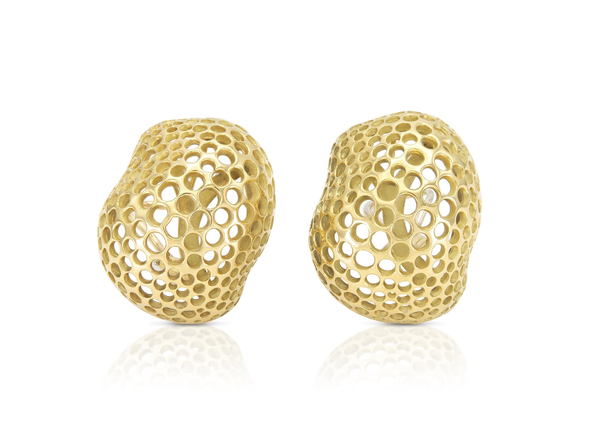 Vintage 1980s Angela Cummings Gold Studios Perforations Free Form Earrings