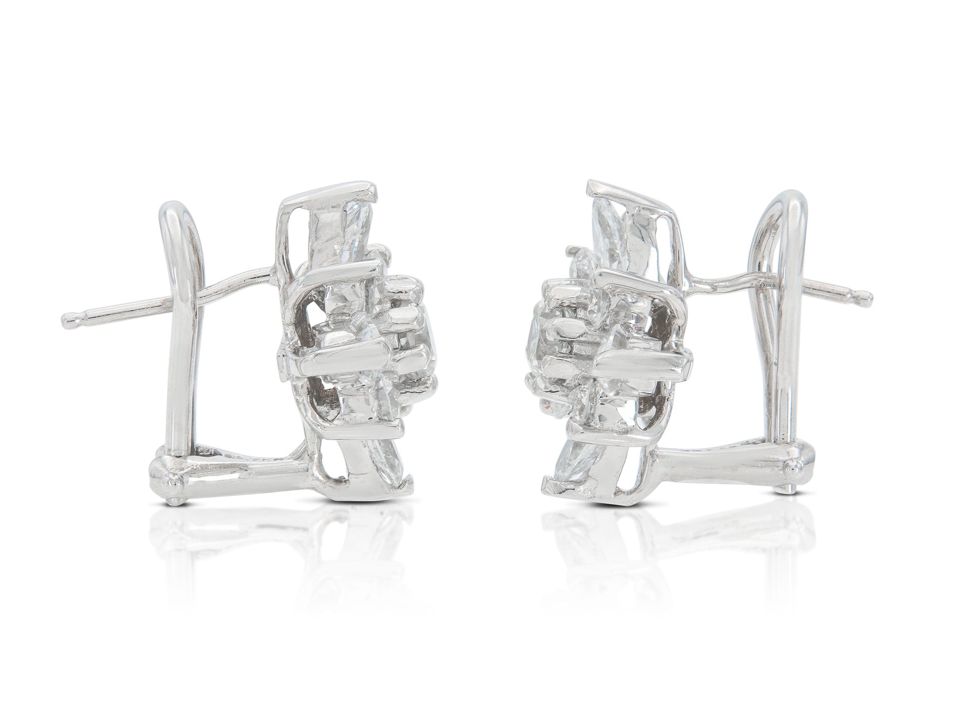 3.00 Carat Diamond Flower Earrings