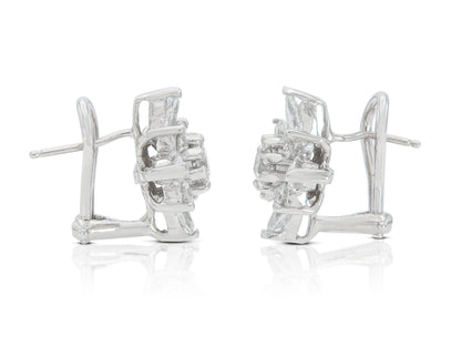 3.00 Carat Diamond Flower Earrings