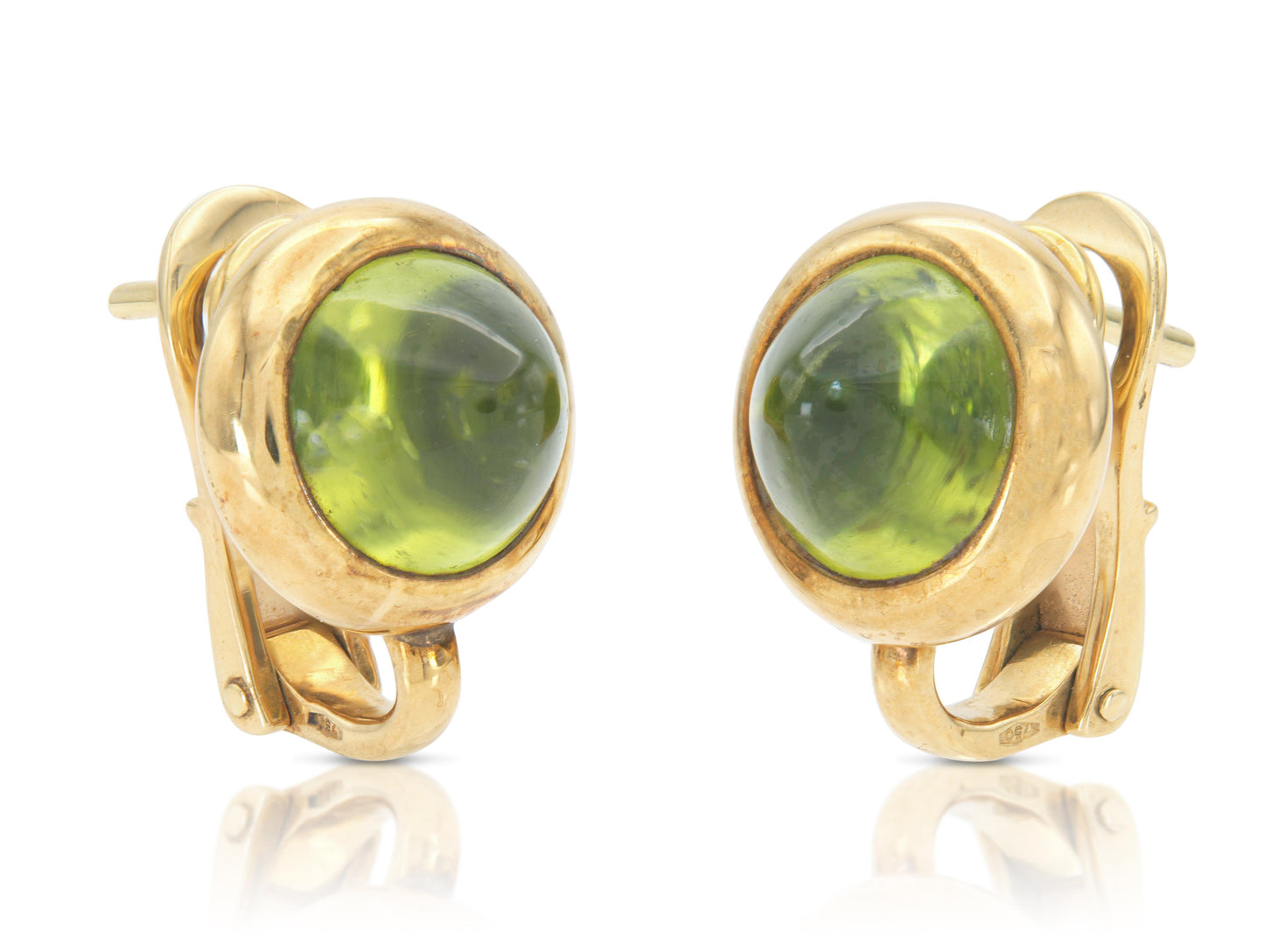 Vintage 1980s Bvlgari Cabochon Peridot Stud Earrings