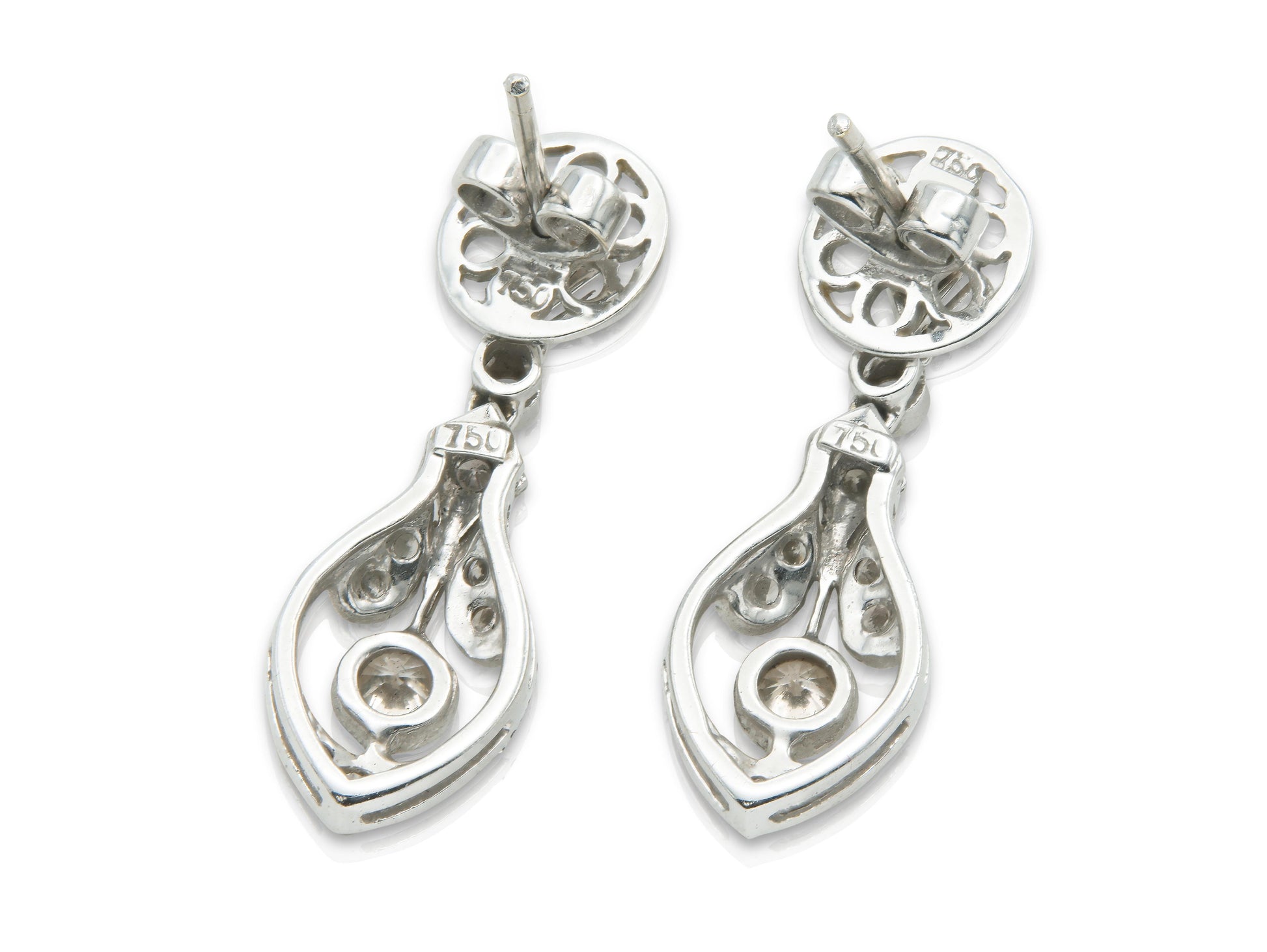 1.30 Carat Diamond Dangle Earrings