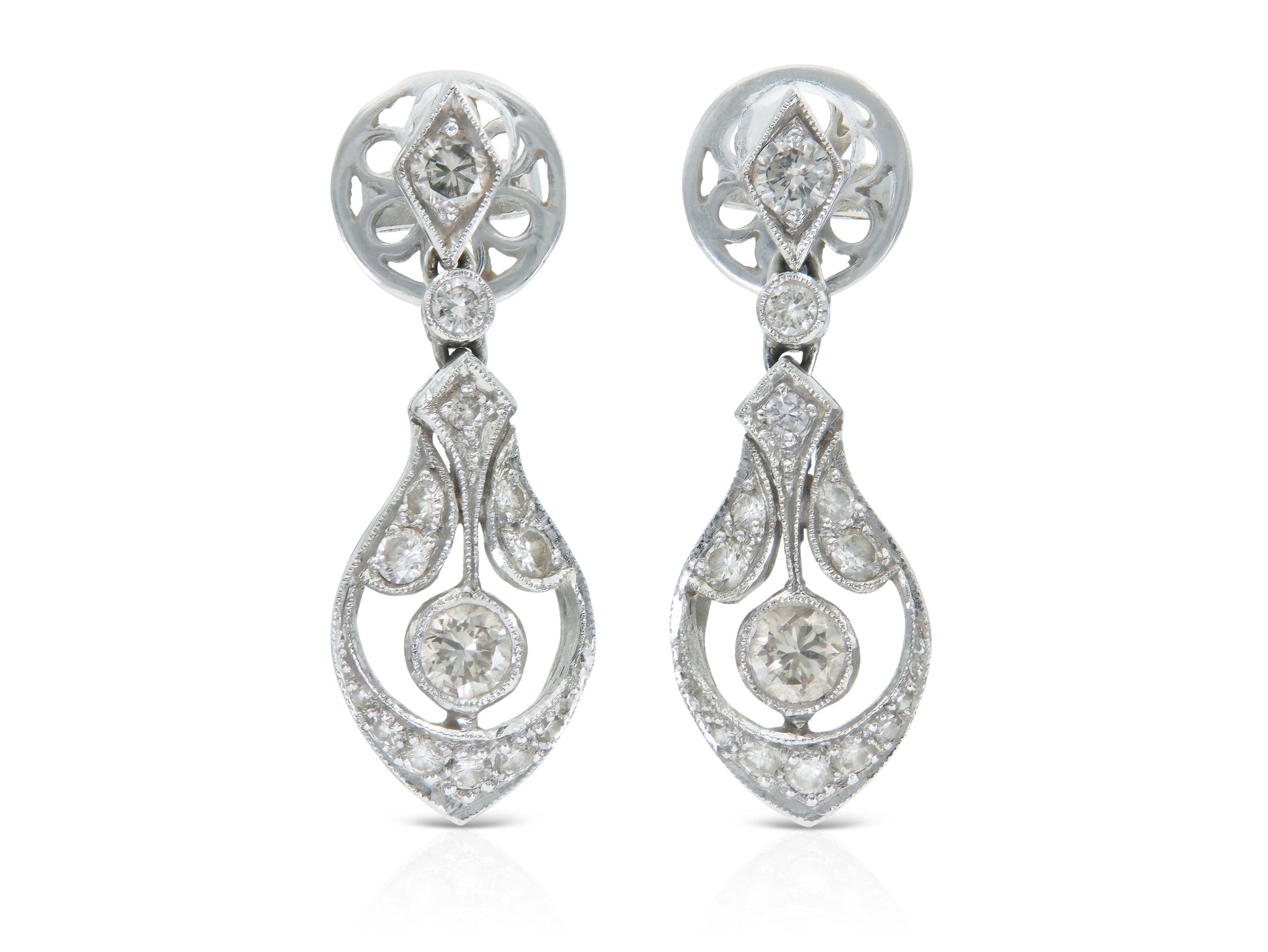 1.30 Carat Diamond Dangle Earrings