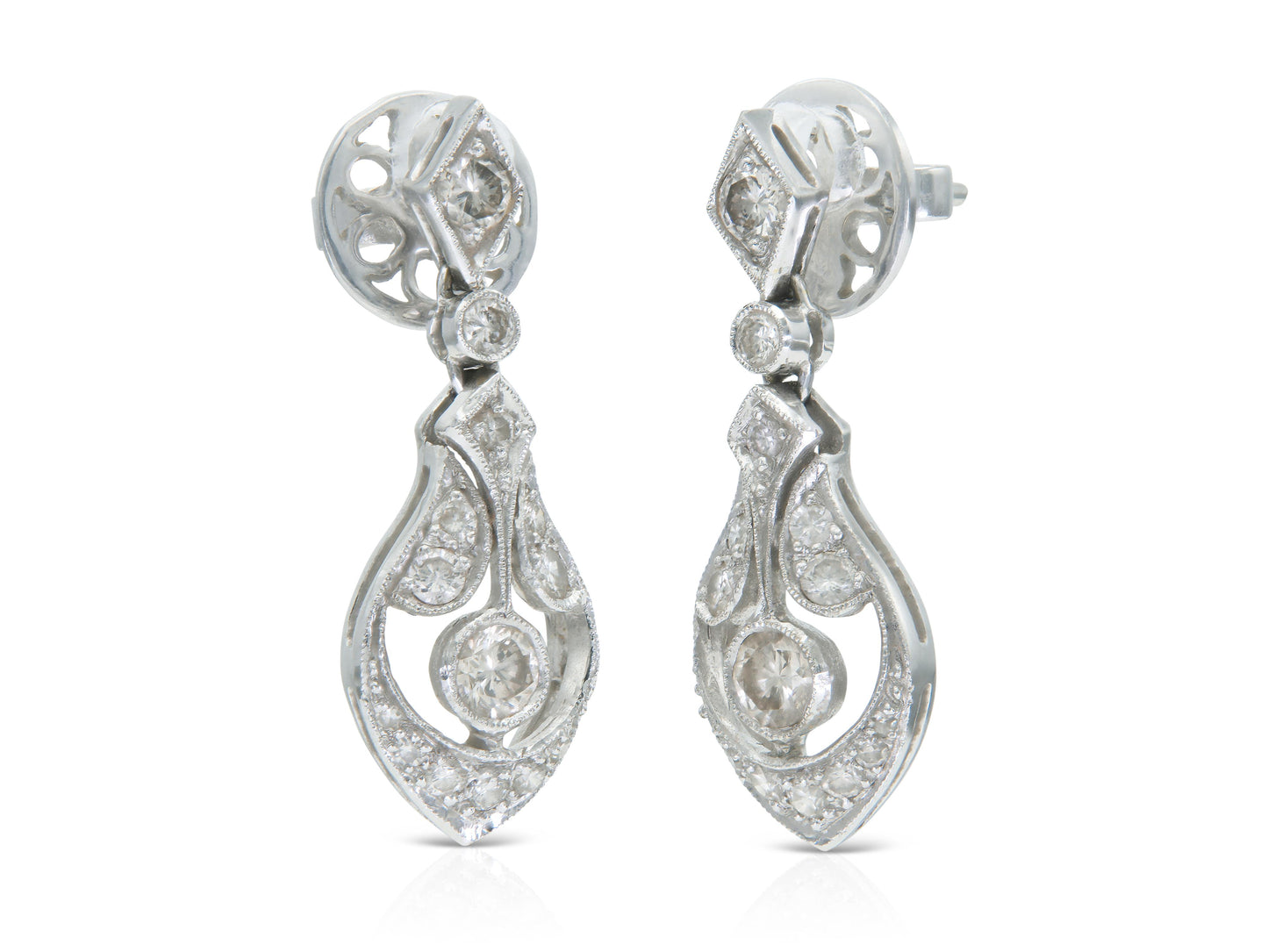 1.30 Carat Diamond Dangle Earrings