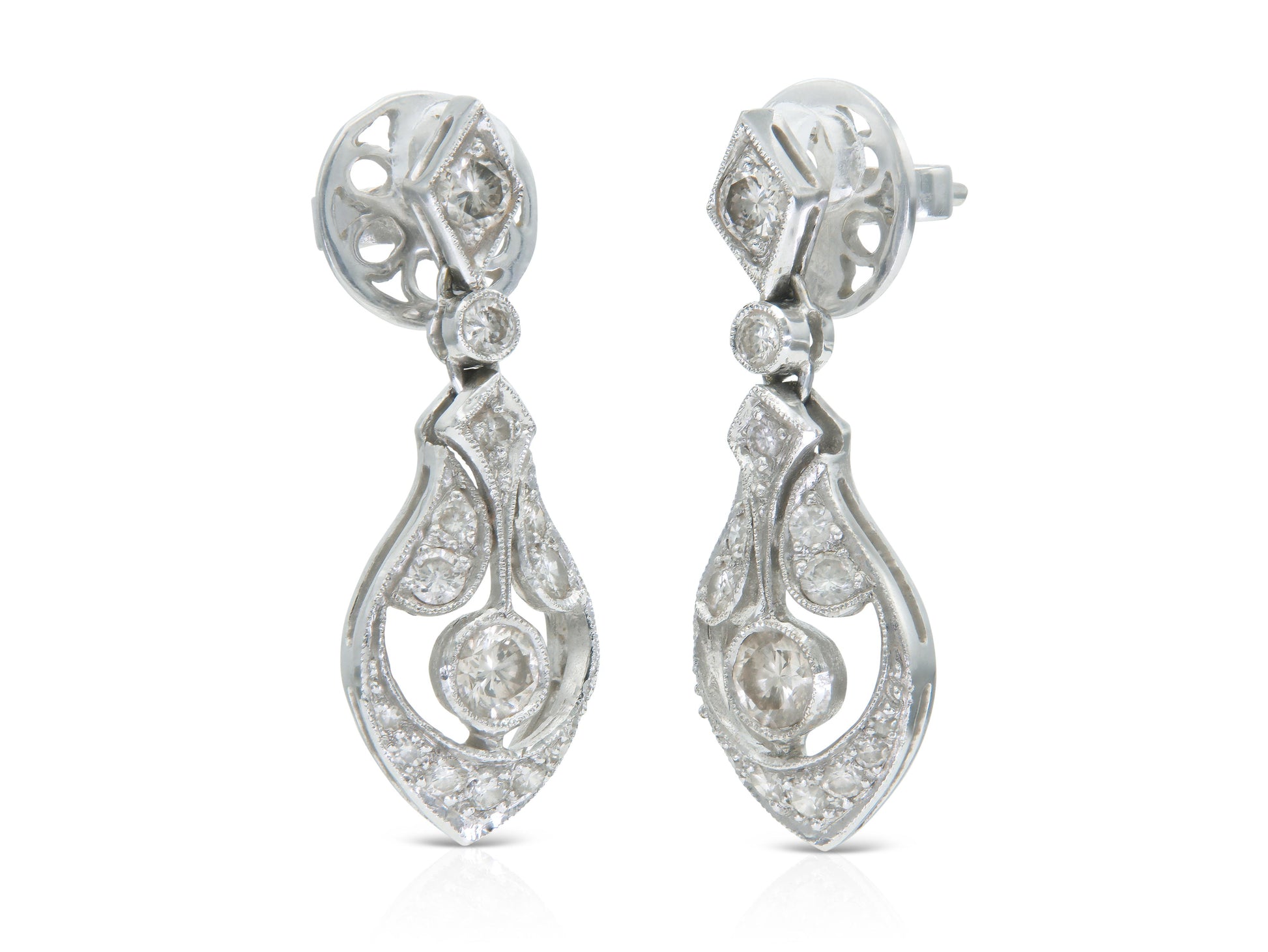 1.30 Carat Diamond Dangle Earrings