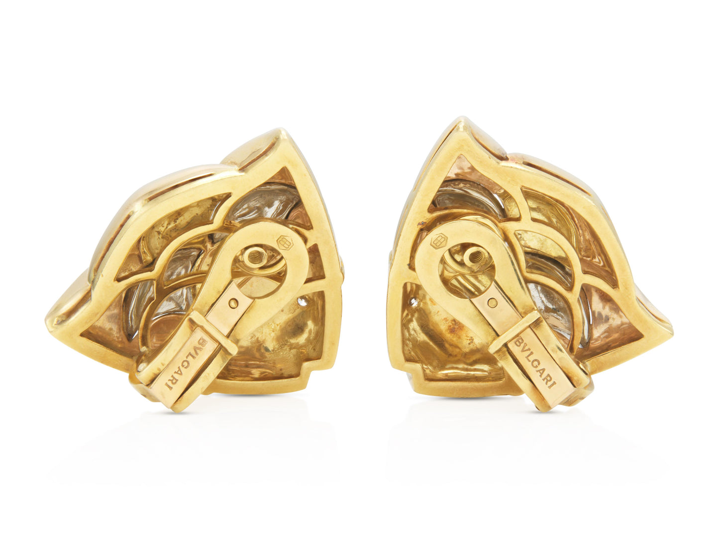 Vintage 1990s Bvlgari Tri-Tone Fish Earrings