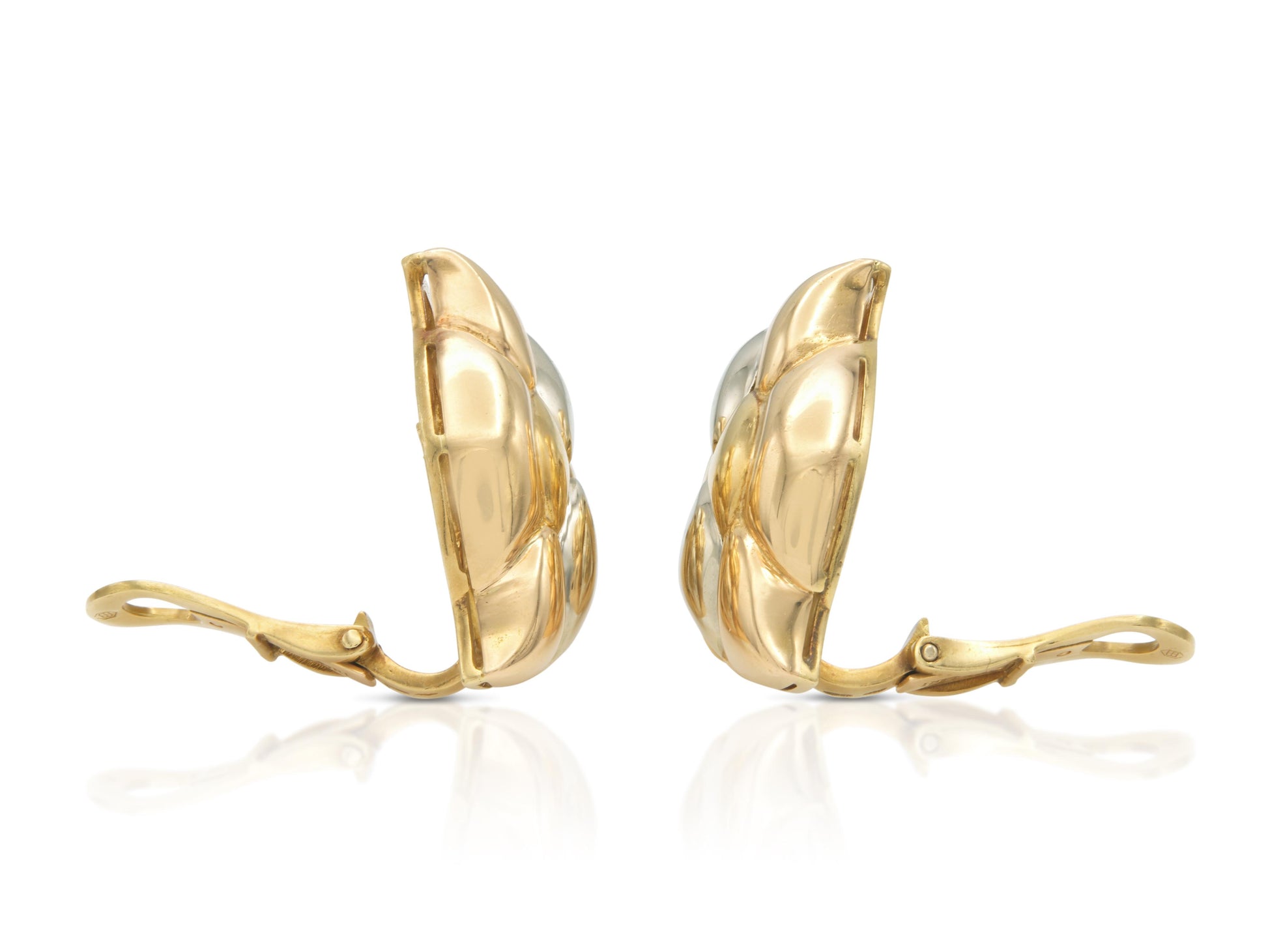 Vintage 1990s Bvlgari Tri-Tone Fish Earrings
