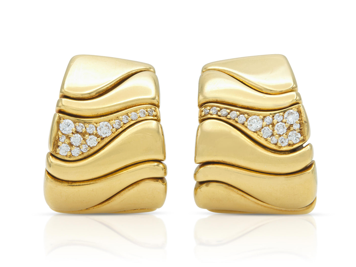 Vintage 1980s Marina B Karen Earrings with Diamonds