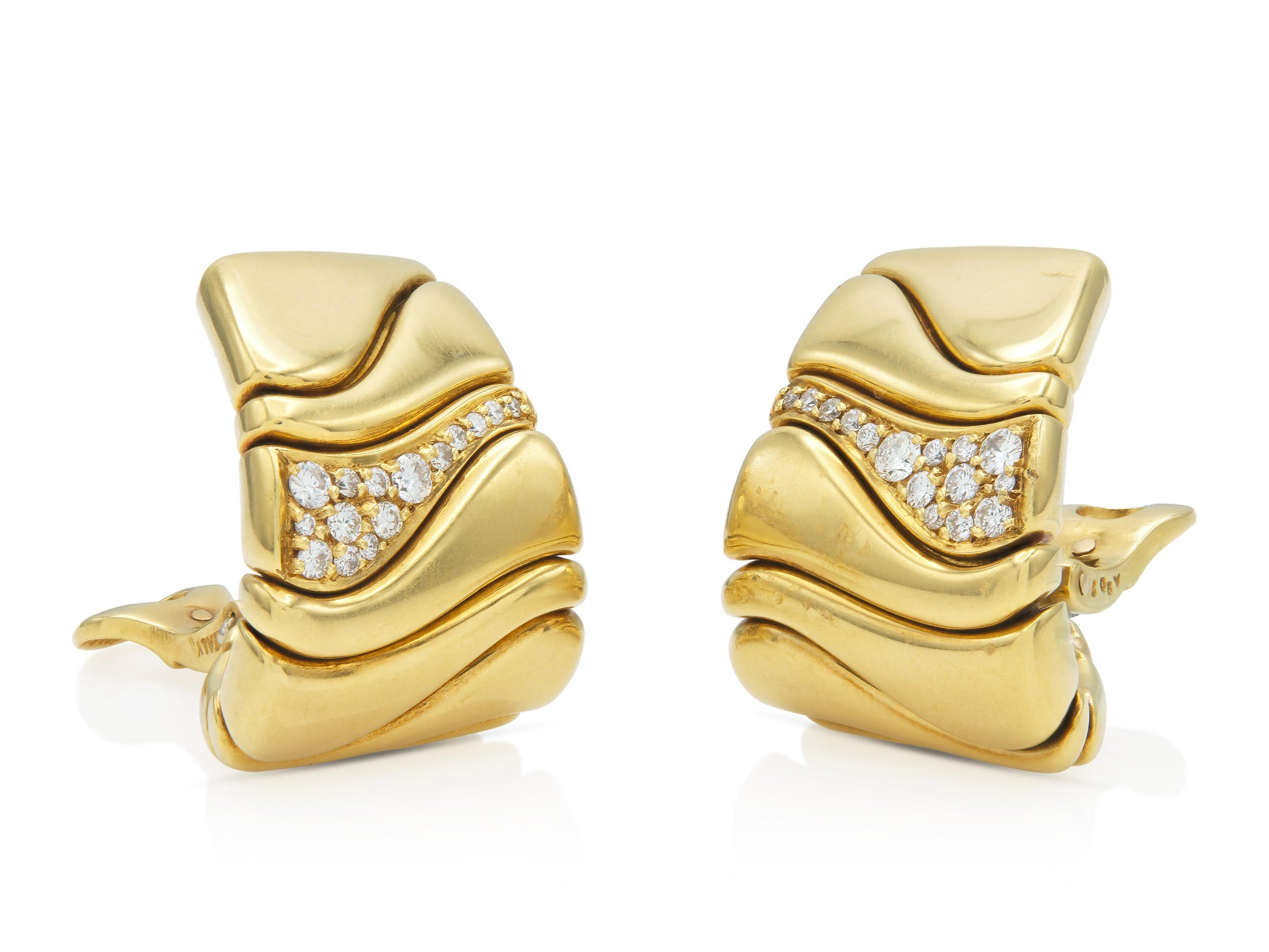 Vintage 1980s Marina B Karen Earrings with Diamonds