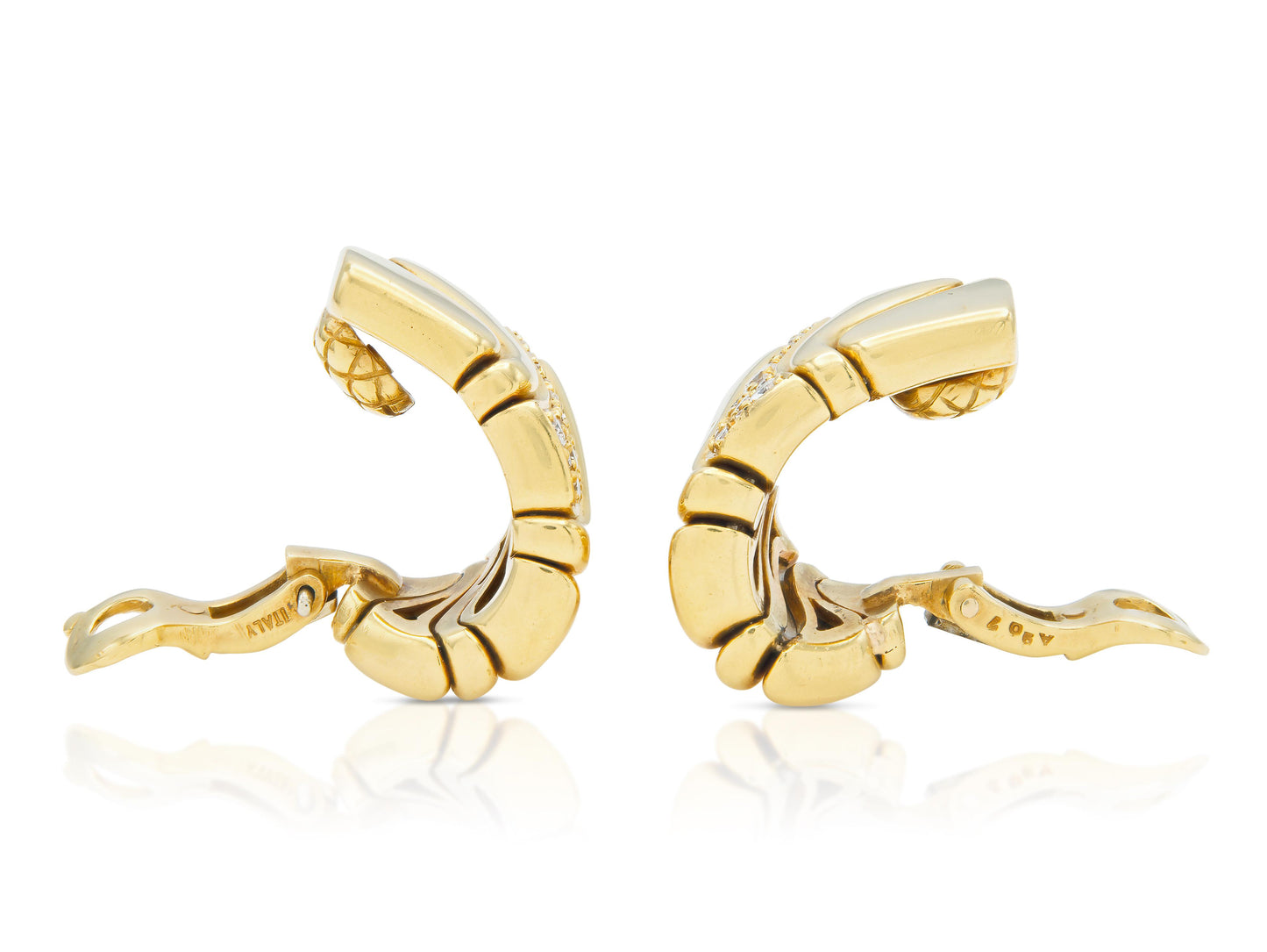 Vintage 1980s Marina B Karen Earrings with Diamonds