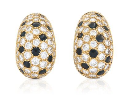 Vintage 1980s Cartier Diamond and Onyx Panthere Earrings