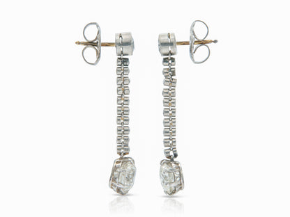 Antique Art Deco 1930s 4.80 Carat Diamond Dangle Earrings
