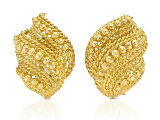 Vintage 1950s David Webb Gold Earrings