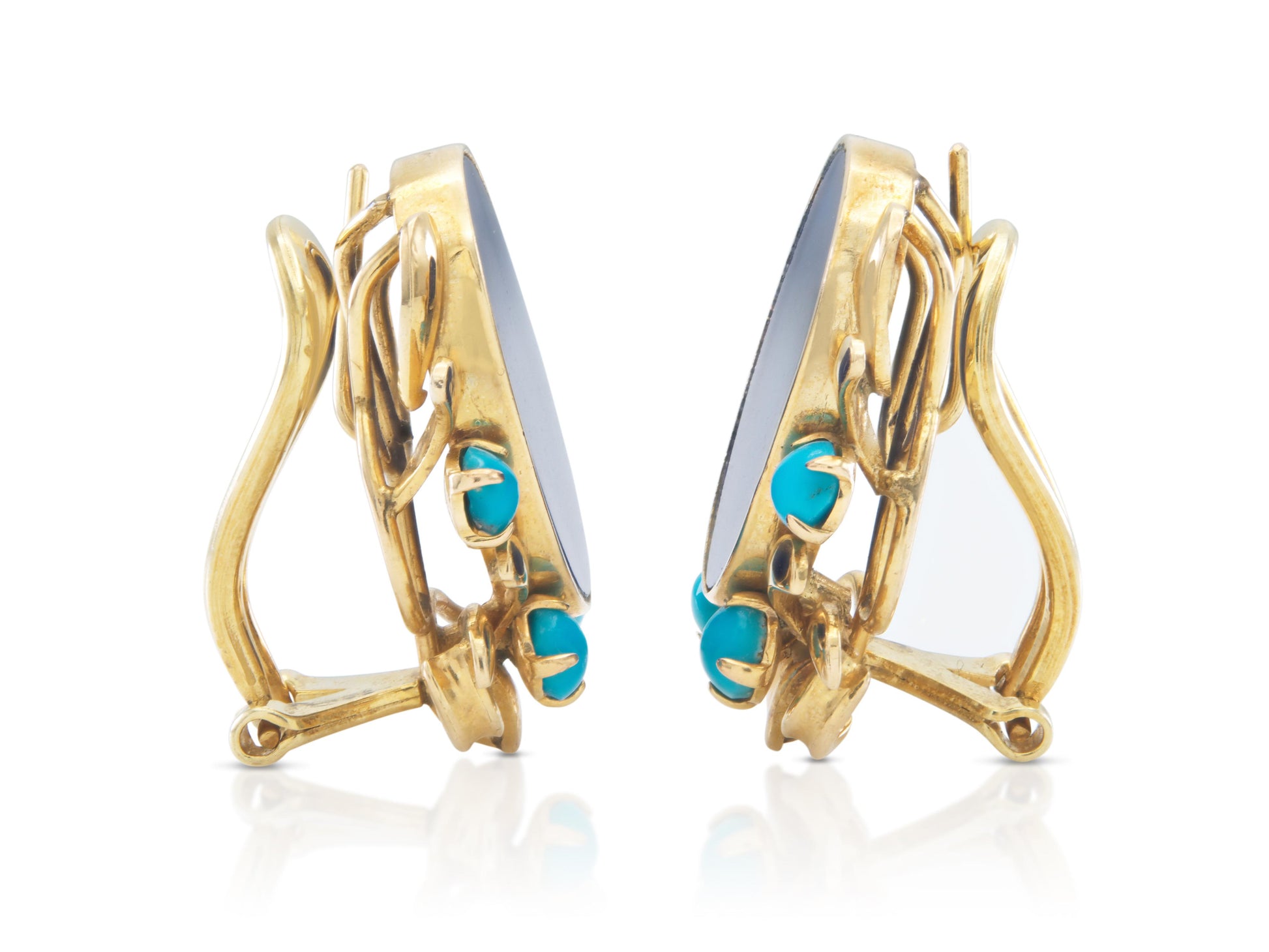 Vintage 1960s Lapis Lazuli & Turquoise Earrings
