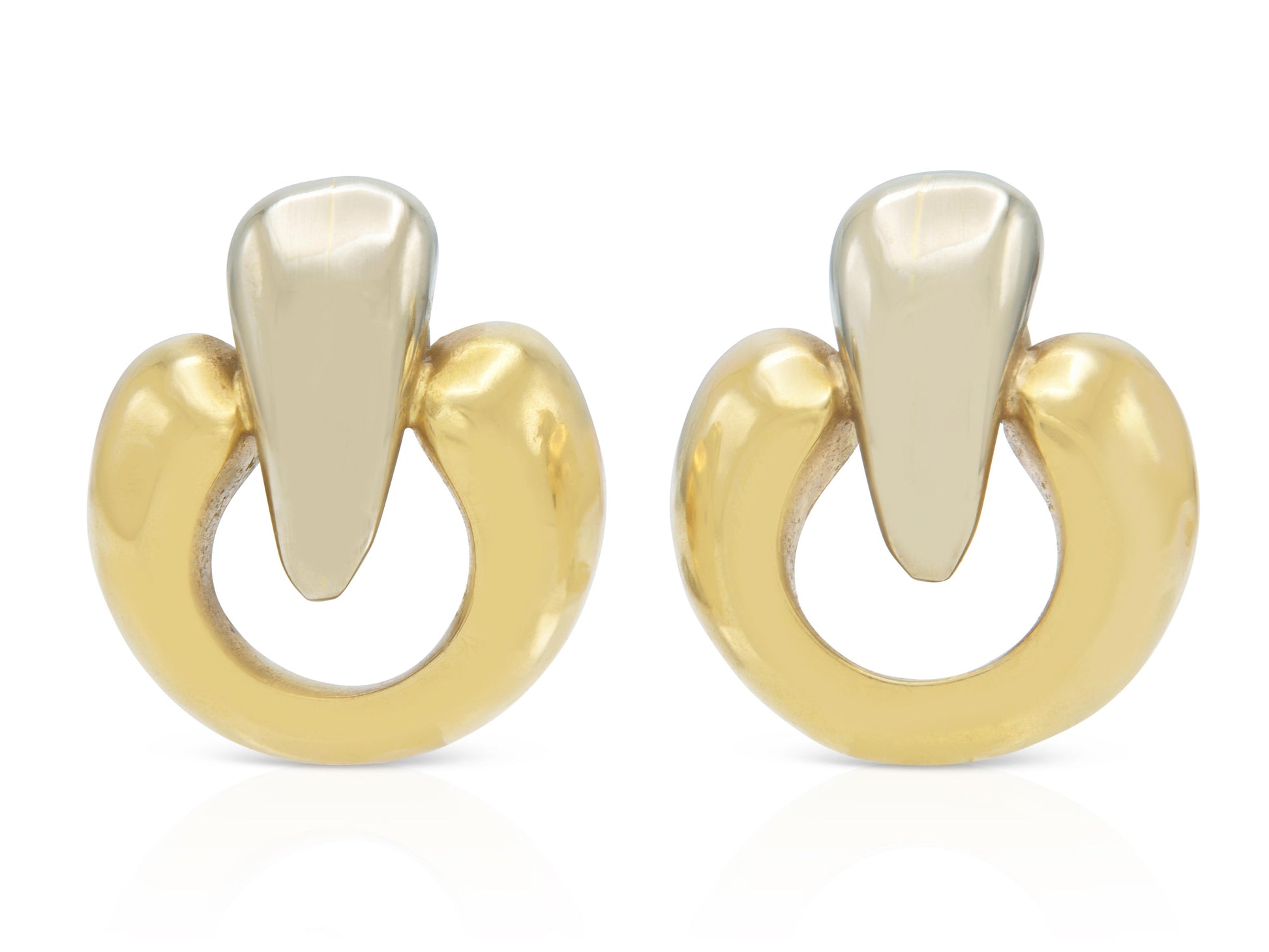 Vintage 1990s Two-Toned Gold Earrings