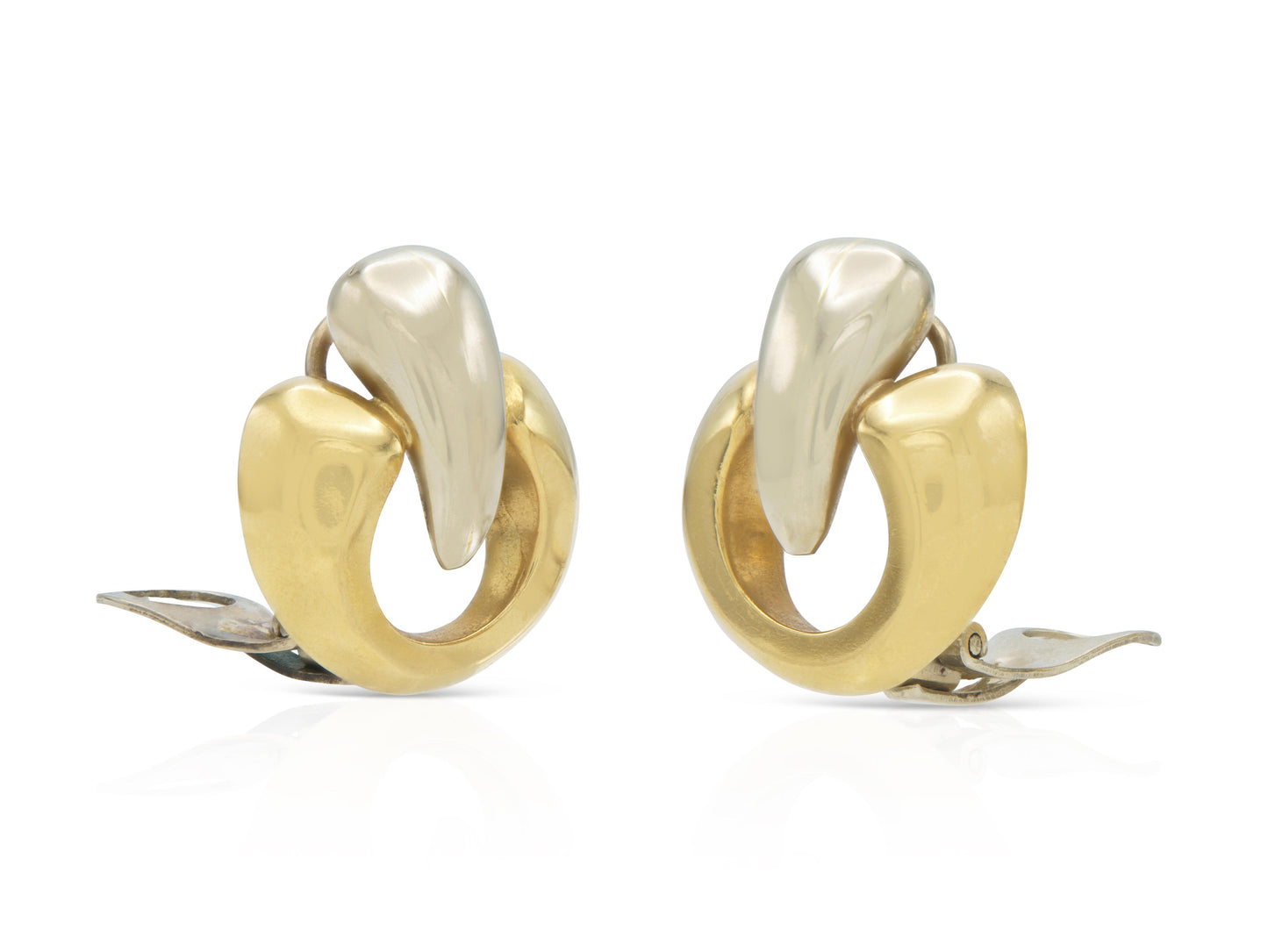 Vintage 1990s Two-Toned Gold Earrings