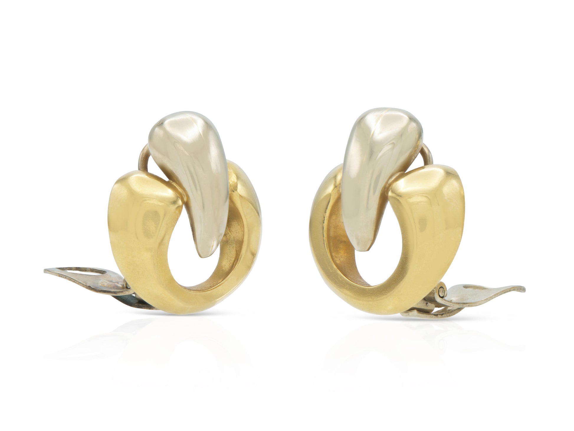 Vintage 1990s Two-Toned Gold Earrings