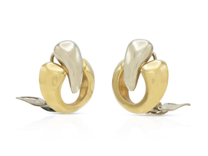 Vintage 1990s Two-Toned Gold Earrings