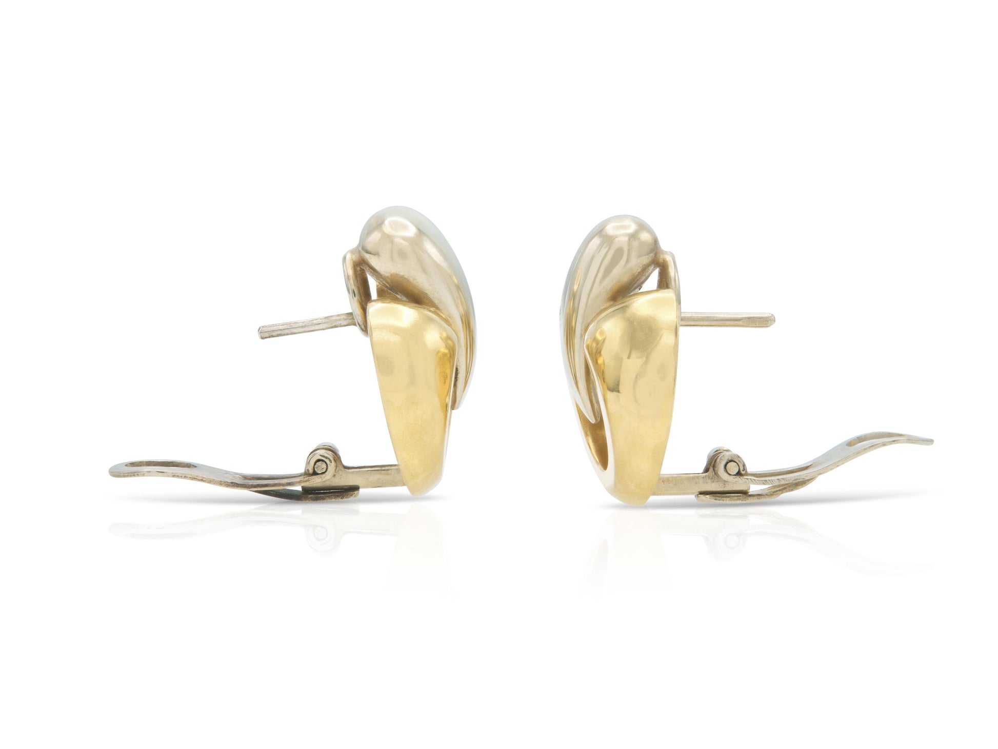 Vintage 1990s Two-Toned Gold Earrings