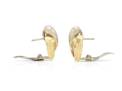 Vintage 1990s Two-Toned Gold Earrings