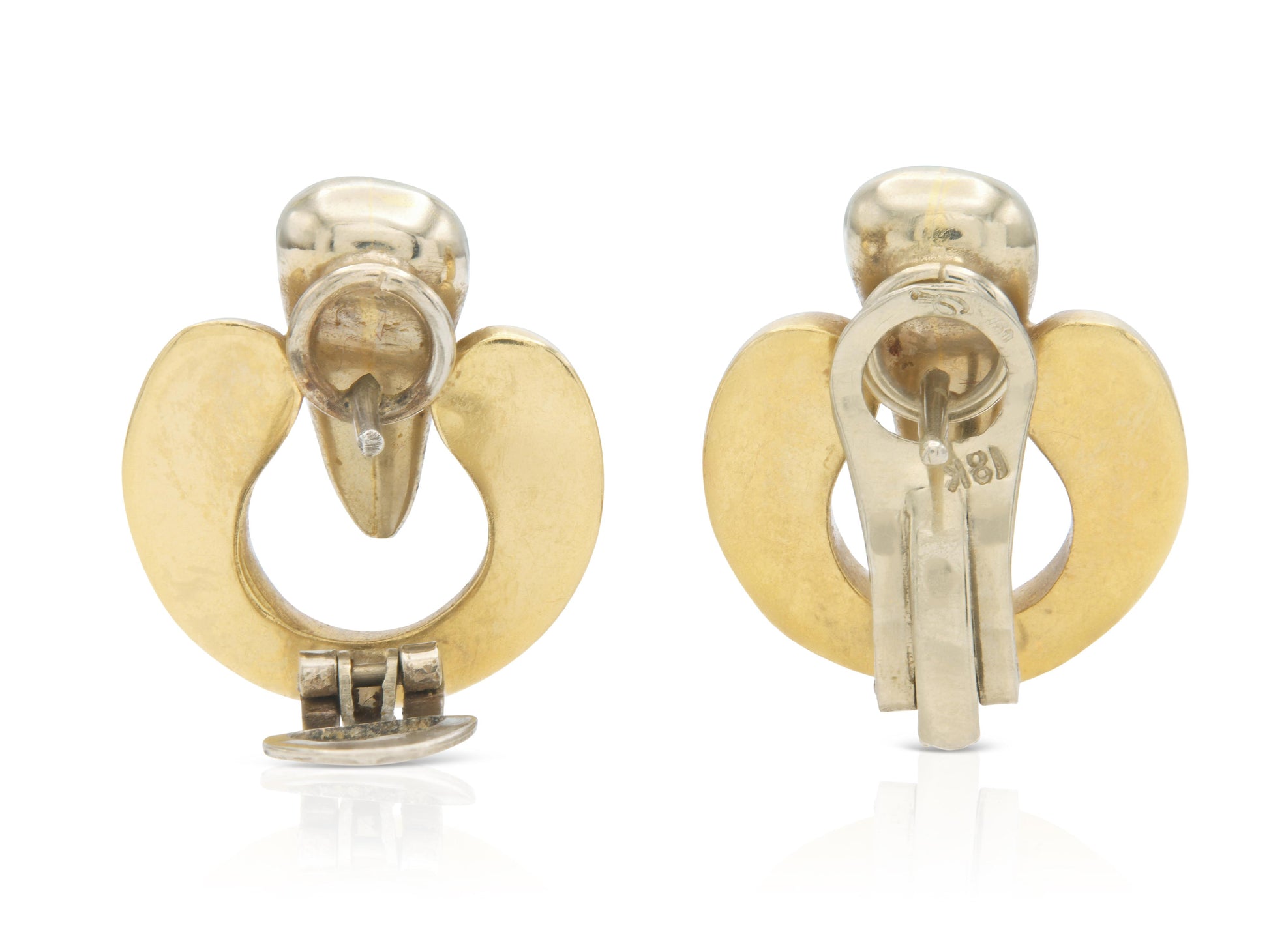 Vintage 1990s Two-Toned Gold Earrings