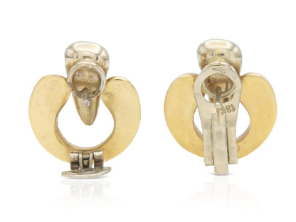 Vintage 1990s Two-Toned Gold Earrings